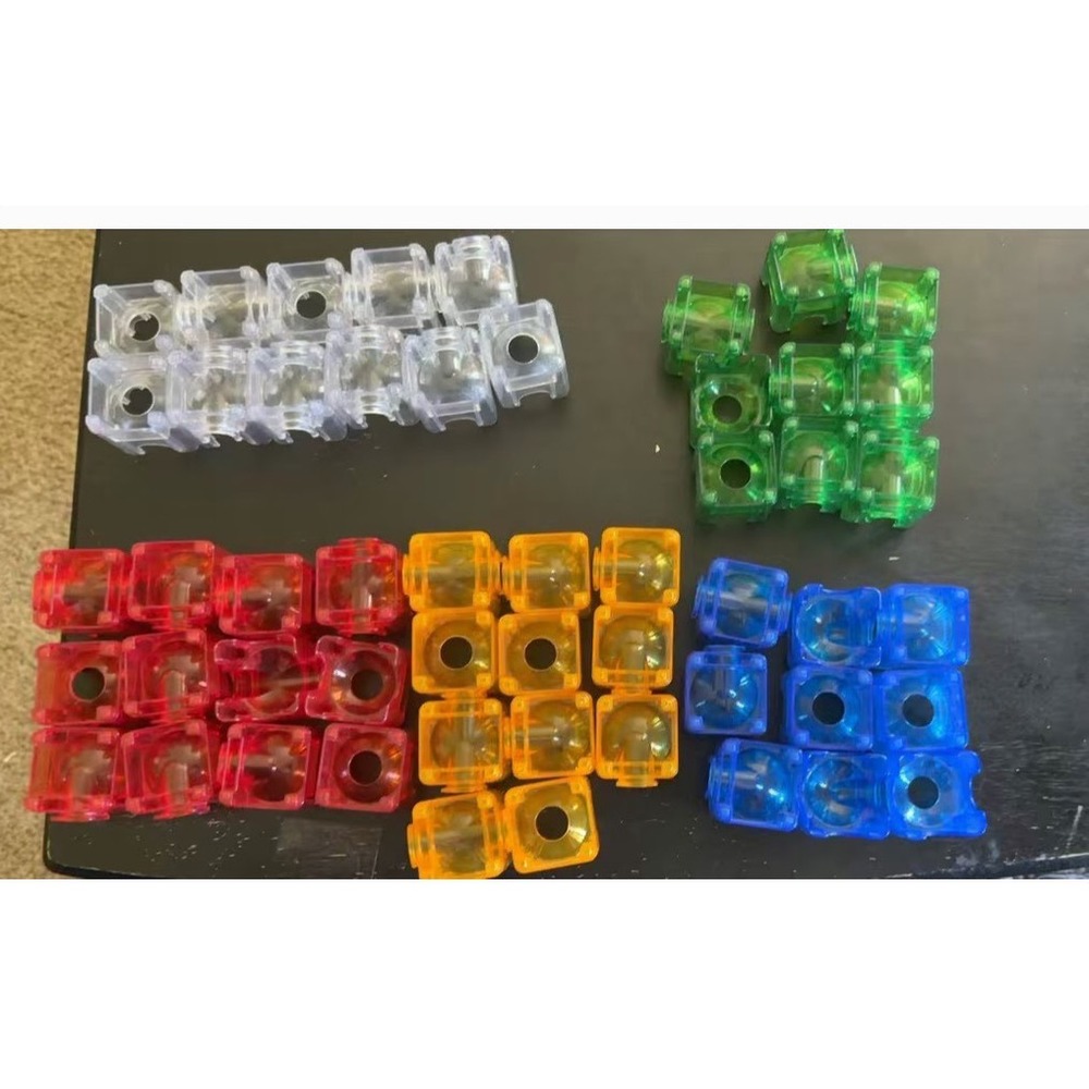 Q-Ba-Maze 2.0 Replacement Cubes 48 Piece Lot Translucent Marble Run Building Toy